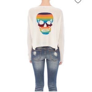 Skull Cashmere Rainbow Love Skull Sweater